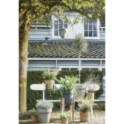 Mica Decorations Plantenpot - rotan - bruin - plantenmand - 16 x 16 cm Clearance