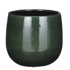 Mica Decorations Plantenpot - keramiek - groen glans - D21/H19 cm Sale
