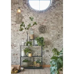 Mica Decorations Plantenpot - rotan - bruin - plantenmand - 18 x 18 cm Hot