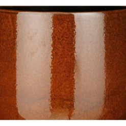 Mica Decorations Plantenpot - keramiek - bruin glans - D14/H12 cm New