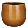 Mica Decorations Plantenpot - keramiek - geel glans - D25/H20 cm Hot