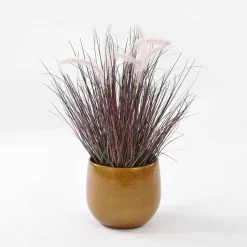 Mica Decorations Plantenpot - keramiek - geel glans - D25/H20 cm Hot
