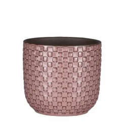 Mica Decorations Plantenpot - keramiek - roze - 12 x 11 cm New
