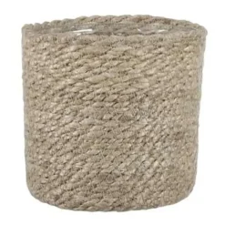Mica Decorations Plantenpot - rotan - bruin - plantenmand - 14 x 14 cm Hot