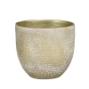 Mica Decorations Plantenpot - terracotta - champagne-wit -16x14cm Outlet