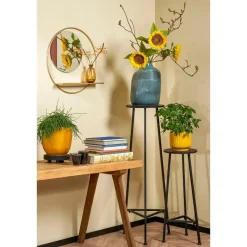 Mica Decorations Plantentafel - H120 x Ø35 cm - Metaal - Zwart Sale