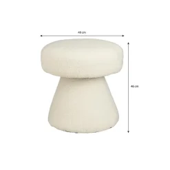 Mica Decorations Poef - H46 x Ø49 cm - Off White Hot