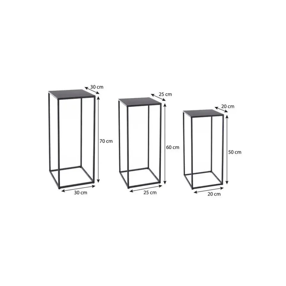 Mica Decorations Quinty Bijzettafel - Set van 3 - Zwart New