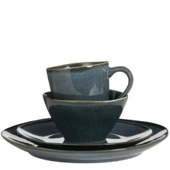 Mica Decorations Racco Serviesset 4 Persoons - Steengoed - Donkergrijs Discount