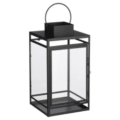 Mica Decorations Storm Lantaarn - L19,5 x B19 x H36 cm - Zwart Discount
