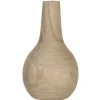 Mica Decorations Vaas - hout - bolvormig - 16 x 28 cm