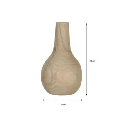 Mica Decorations Vaas - hout - bolvormig - 16 x 28 cm