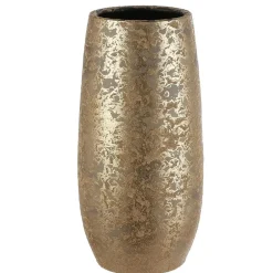 Mica Decorations Vaas - keramiek flakes motief goud - 17 x 35 cm