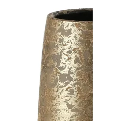 Mica Decorations Vaas - keramiek flakes motief goud - 17 x 35 cm