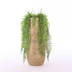 Mica Decorations Vaas - keramiek - flakes - goud - D21 x H55 cm New