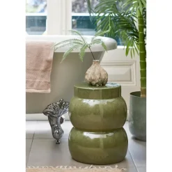 Mica Decorations Vendi Bijzettafel - H40 x Ø35 cm - Donkergroen Discount