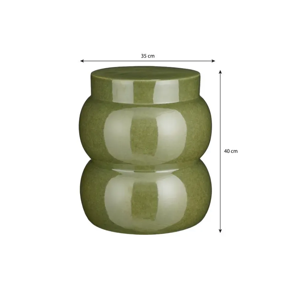 Mica Decorations Vendi Bijzettafel - H40 x Ø35 cm - Donkergroen Discount