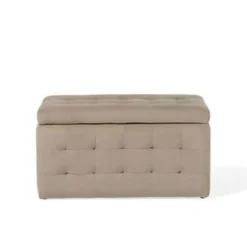 Beliani MICHIGAN - Ottomaan - Bruin - Fluweel Outlet