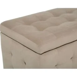 Beliani MICHIGAN - Ottomaan - Bruin - Fluweel Outlet