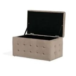 Beliani MICHIGAN - Ottomaan - Bruin - Fluweel Outlet