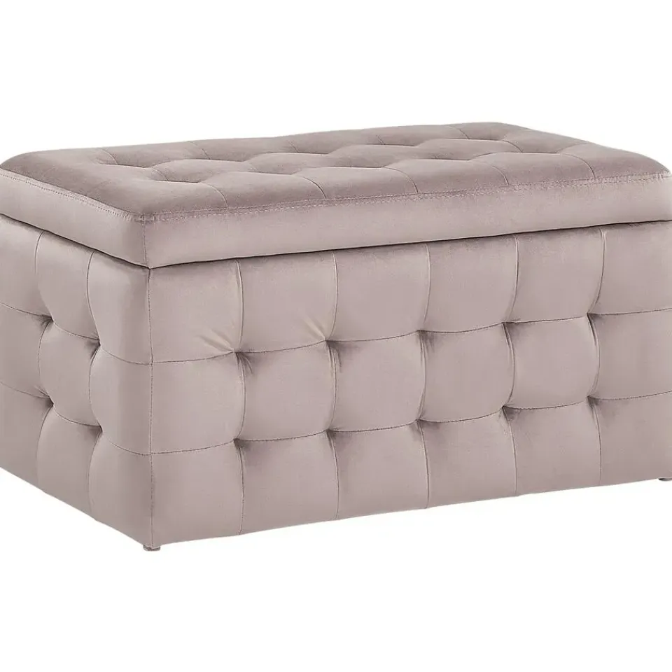 Beliani MICHIGAN - Ottomaan - Roze - Fluweel Hot