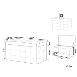Beliani MICHIGAN - Ottomaan - Roze - Fluweel Hot