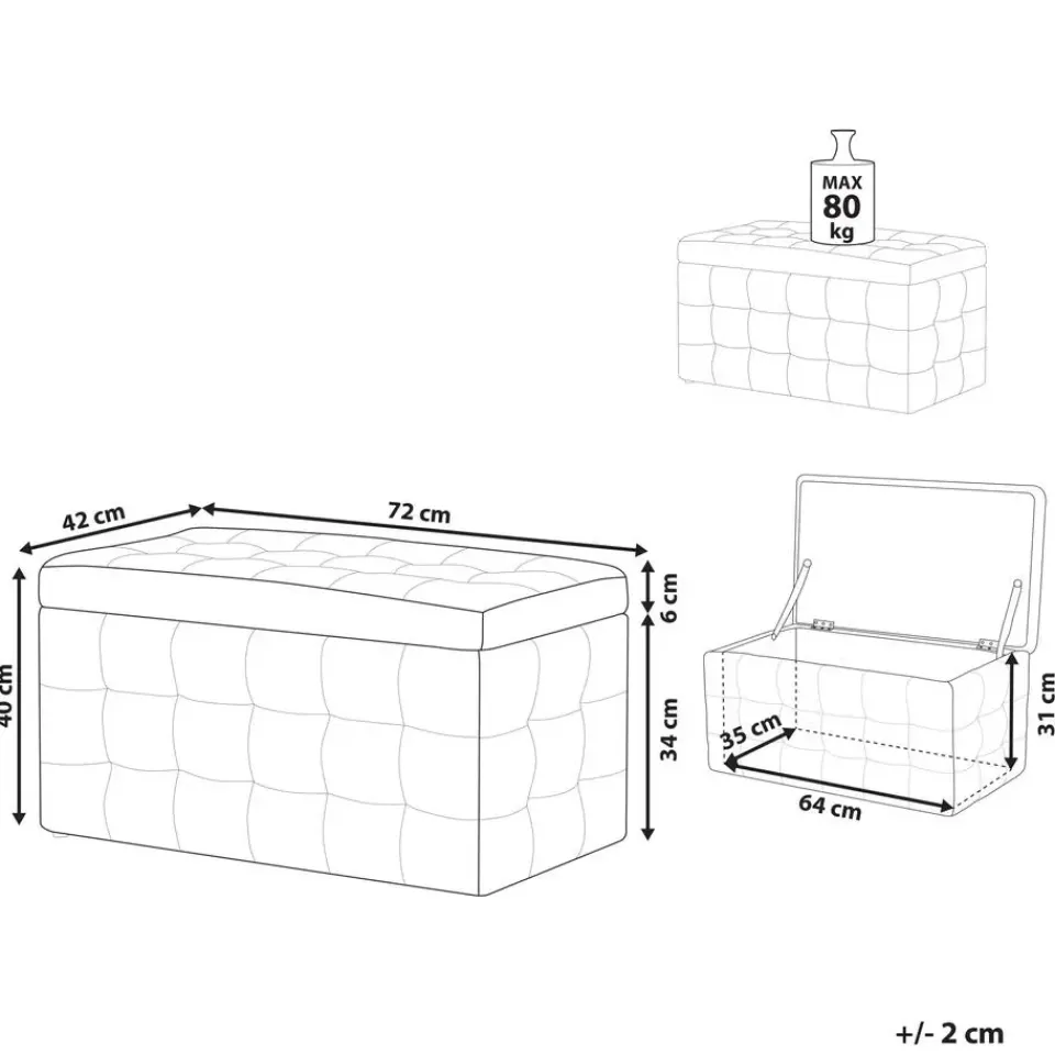 Beliani MICHIGAN - Ottomaan - Roze - Fluweel Hot
