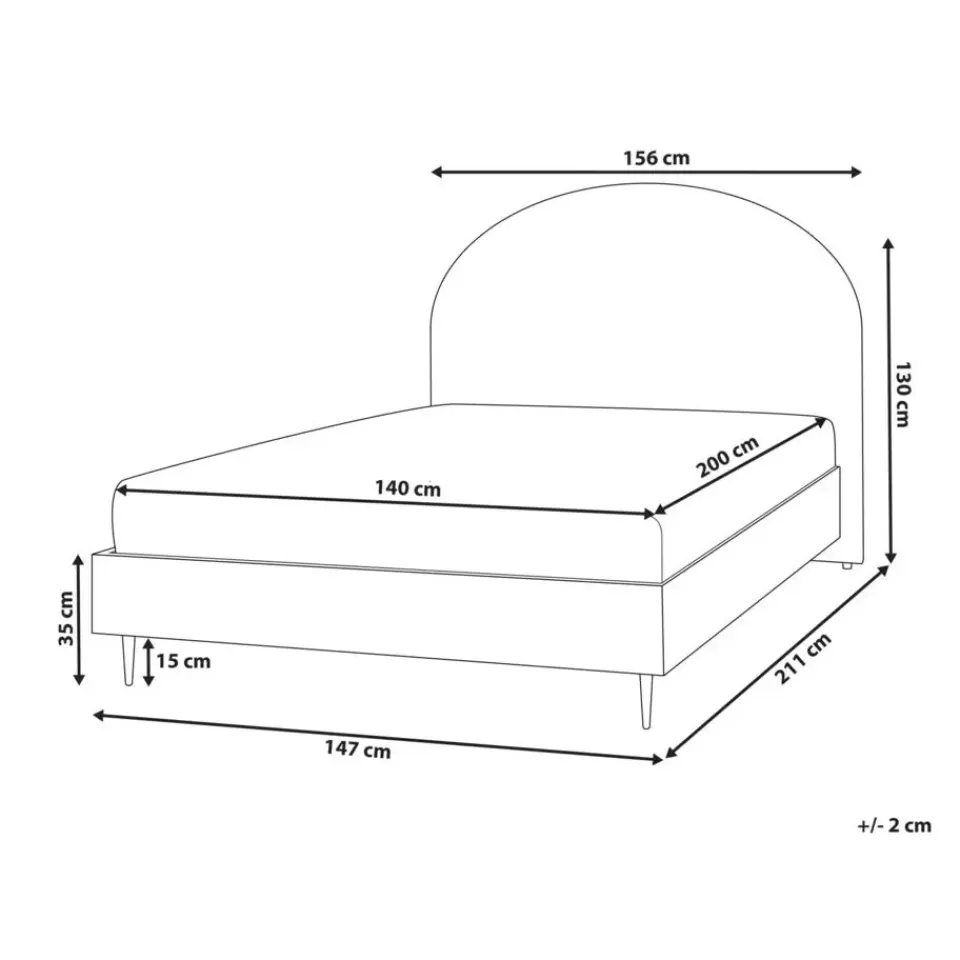 Beliani MILLAY - Bed - Beige - 140 x 200 cm - Bouclé Clearance