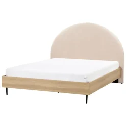 Beliani MILLAY - Bed - Beige - 140 x 200 cm - Bouclé Clearance