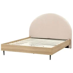 Beliani MILLAY - Bed - Beige - 140 x 200 cm - Bouclé Clearance
