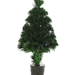 Merkloos Mini kunst kerstboom - 42 cm - met kerstverlichting - led lampjes Online