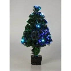 Merkloos Mini kunst kerstboom - 42 cm - met kerstverlichting - led lampjes Online