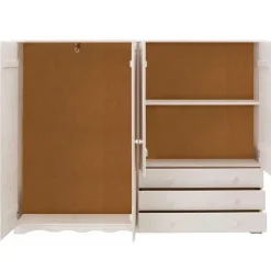 Loft24 Minik - Kledingkast met 4 deuren en 3 laden en wit grenen Online