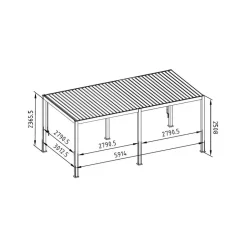 Mirador Deluxe overkapping elektrisch met LED 300 x 600 antraciet Hot