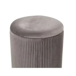 Beliani MIRAMAR - Poef - Grijs - 35/31 cm - Fluweel Clearance