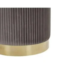 Beliani MIRAMAR - Poef - Grijs - 35/31 cm - Fluweel Clearance