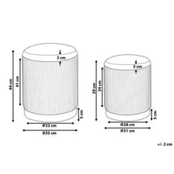 Beliani MIRAMAR - Poef - Grijs - 35/31 cm - Fluweel Clearance