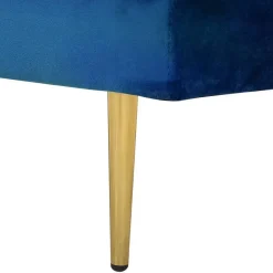 Beliani MIRAMAS - Chaise longue - Blauw - Linkerzijde - Fluweel New