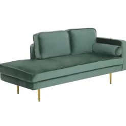 Beliani MIRAMAS - Chaise longue - Groen - Rechterzijde - Fluweel Sale
