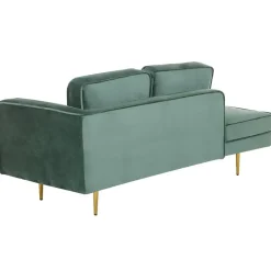 Beliani MIRAMAS - Chaise longue - Groen - Rechterzijde - Fluweel Sale