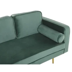 Beliani MIRAMAS - Chaise longue - Groen - Rechterzijde - Fluweel Sale