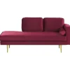 Beliani MIRAMAS - Chaise longue - Rood - Rechterzijde - Fluweel Best
