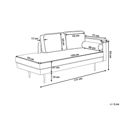 Beliani MIRAMAS - Chaise longue - Rood - Rechterzijde - Fluweel Best