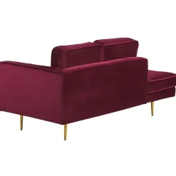 Beliani MIRAMAS - Chaise longue - Rood - Rechterzijde - Fluweel Best