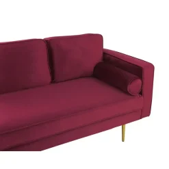 Beliani MIRAMAS - Chaise longue - Rood - Rechterzijde - Fluweel Best