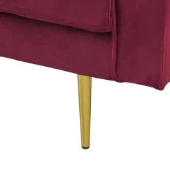Beliani MIRAMAS - Chaise longue - Rood - Rechterzijde - Fluweel Best