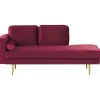 Beliani MIRAMAS - Chaise longue - Rood - Linkerzijde - Fluweel Online