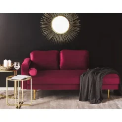 Beliani MIRAMAS - Chaise longue - Rood - Linkerzijde - Fluweel Online