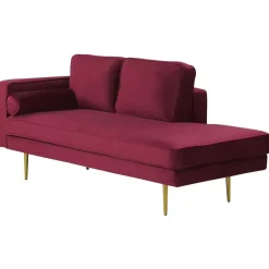Beliani MIRAMAS - Chaise longue - Rood - Linkerzijde - Fluweel Online