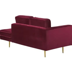 Beliani MIRAMAS - Chaise longue - Rood - Linkerzijde - Fluweel Online